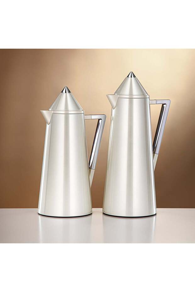 Almarjan Vacuum flask 0.7 L + 1.0 L Pearl white & silver (FG 818-070/100 PW/C)
