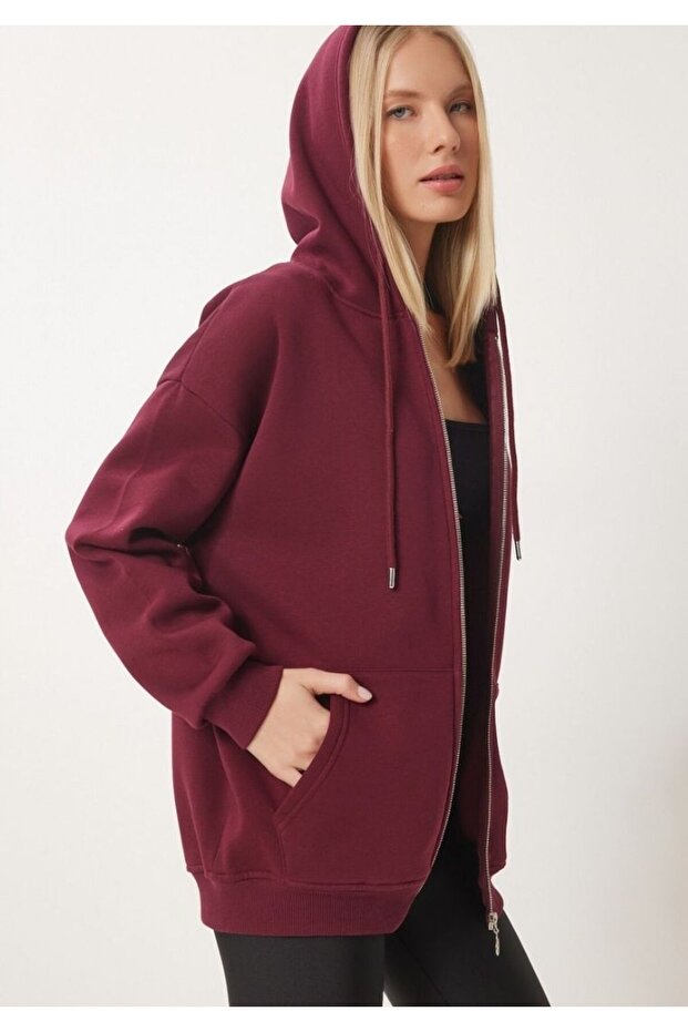 Oversize Kapşonlu Hırka - 4