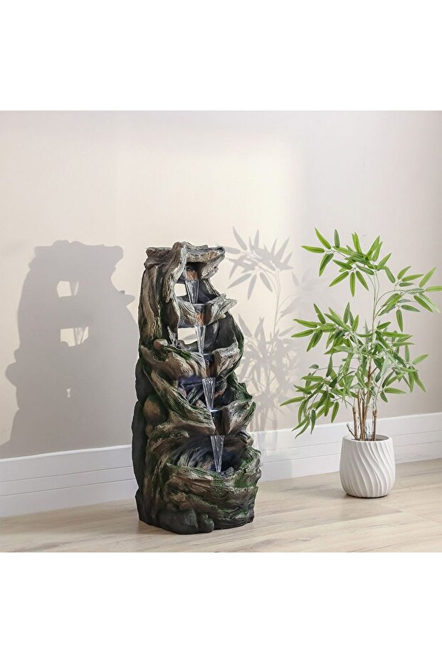 Oasis Multi-Color Outdoor Fountain 40x40x98.5 cm - Polyresin Garden Water Feature