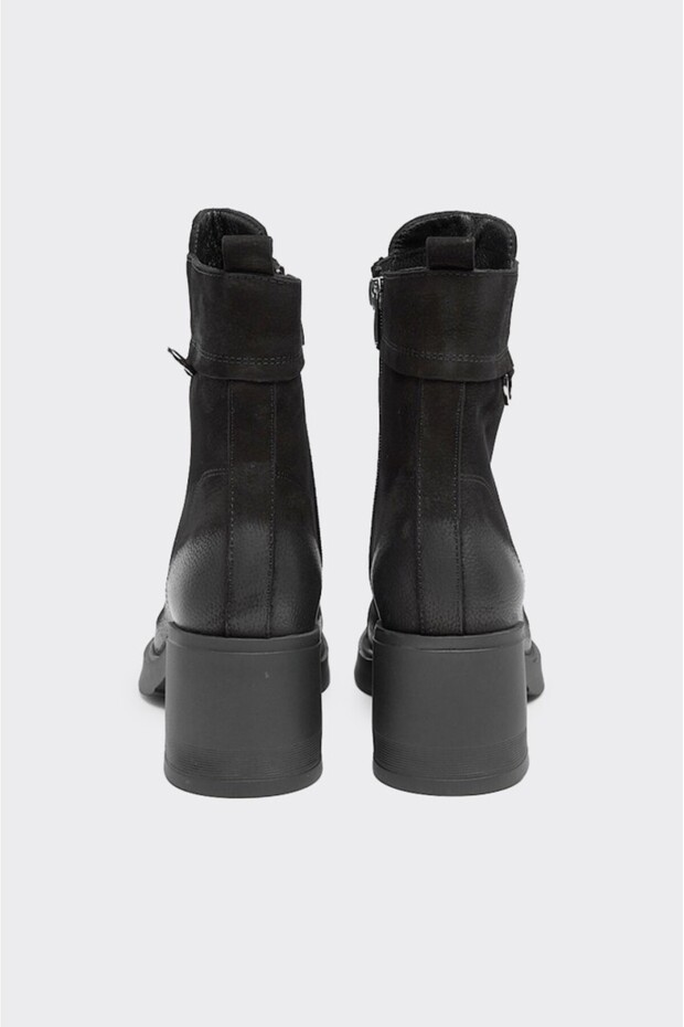 Hakiki Deri Fermuarlı Kadın Bot - 4