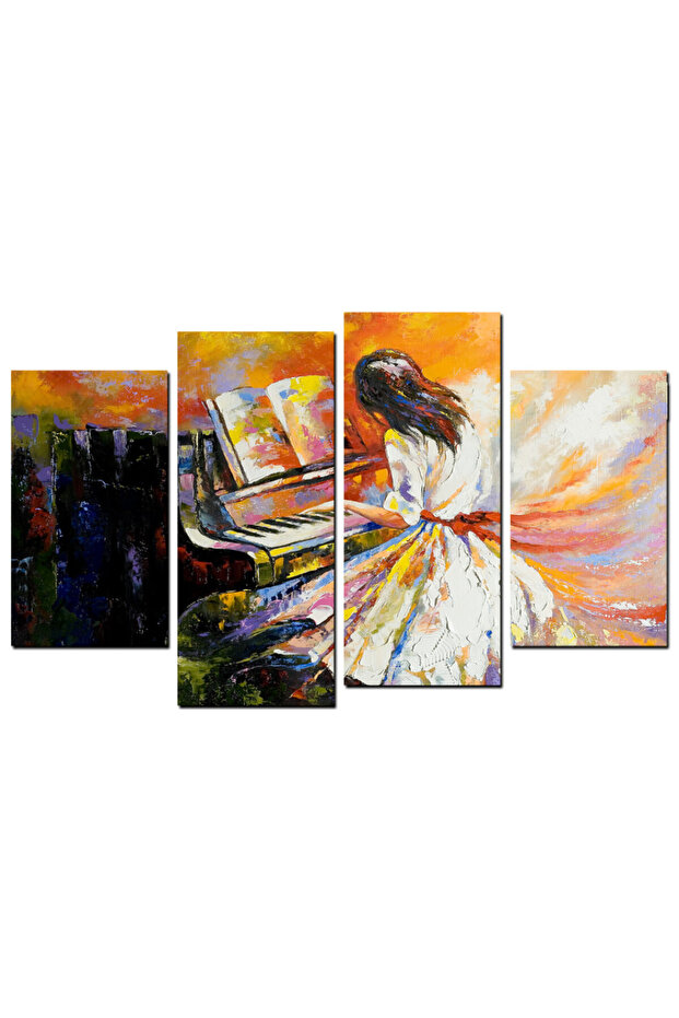 Wall panel - Woman playing the piano - 910 - divided into four pieces