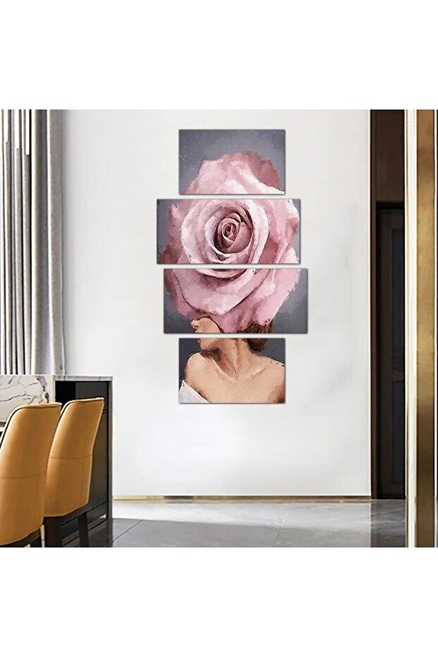 لوحه جداريه مودرن رسمة إمرأه - 24044 - مقسمه أربعة قطع