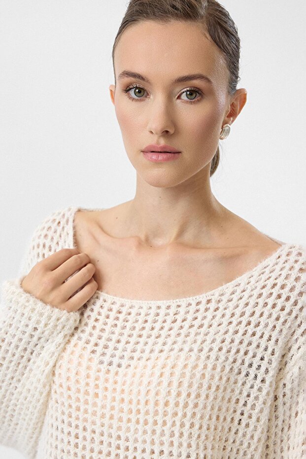 Ajurlu Oversize Triko - 3