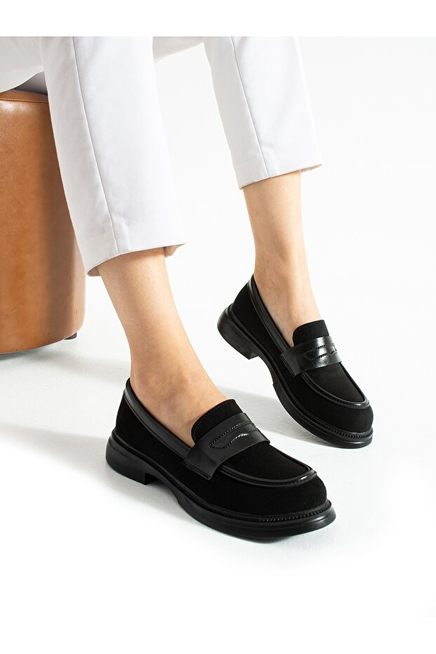 Pace Black Suede Women's Loafer