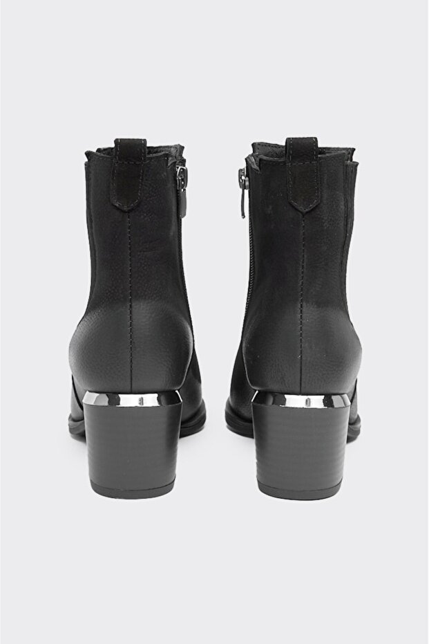 Hakiki Deri Fermuarlı Kadın Bot - 5