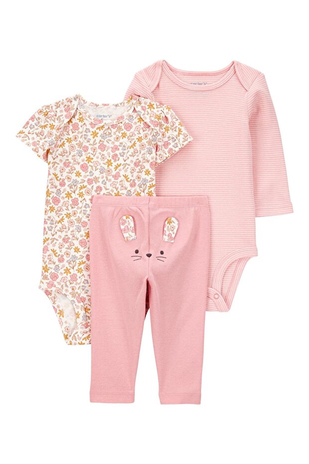 Kız Bebek Pembe 3Lü Set - 1