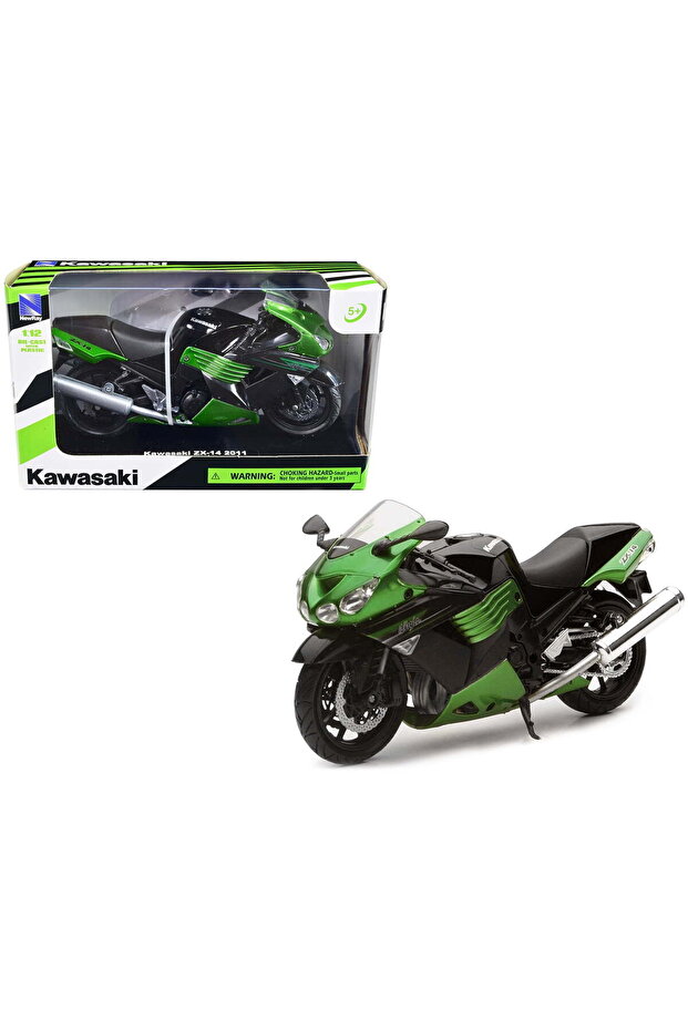 2011 Kawasaki Zx-14 Ninja Green Motorcycle Model 1/12 by New Ray