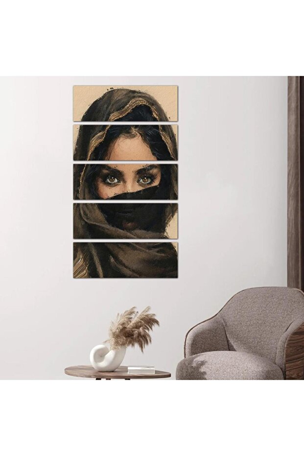 لوحه جداريه رسمة إمرأه - ٢٤٥٥٤ - مقسمه خمسة قطع متساويه