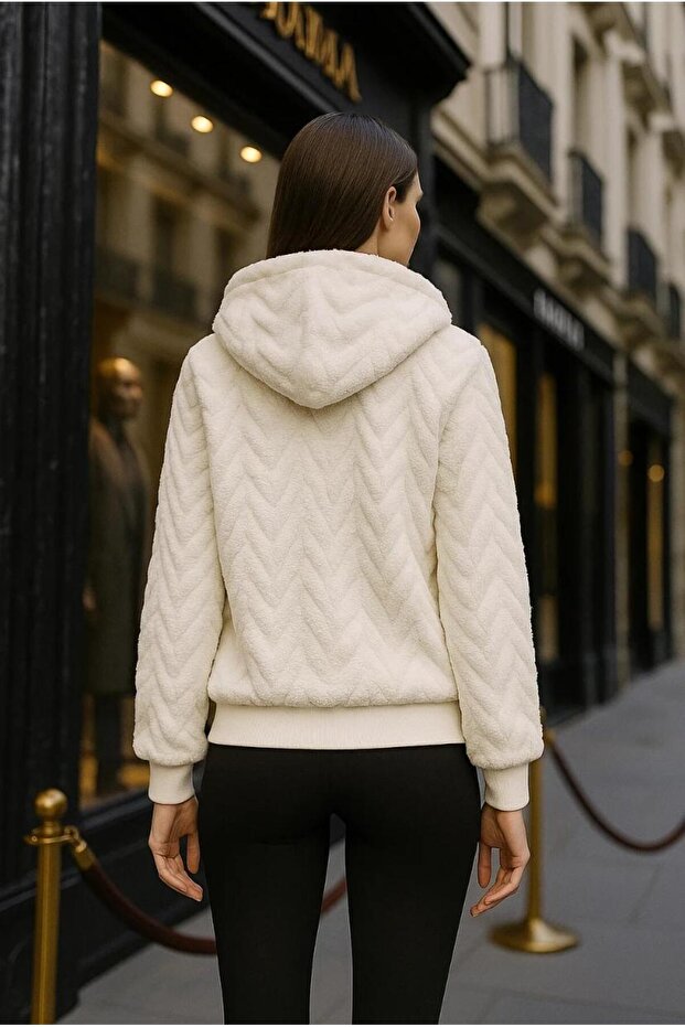Kürk detay örme ceket - 2