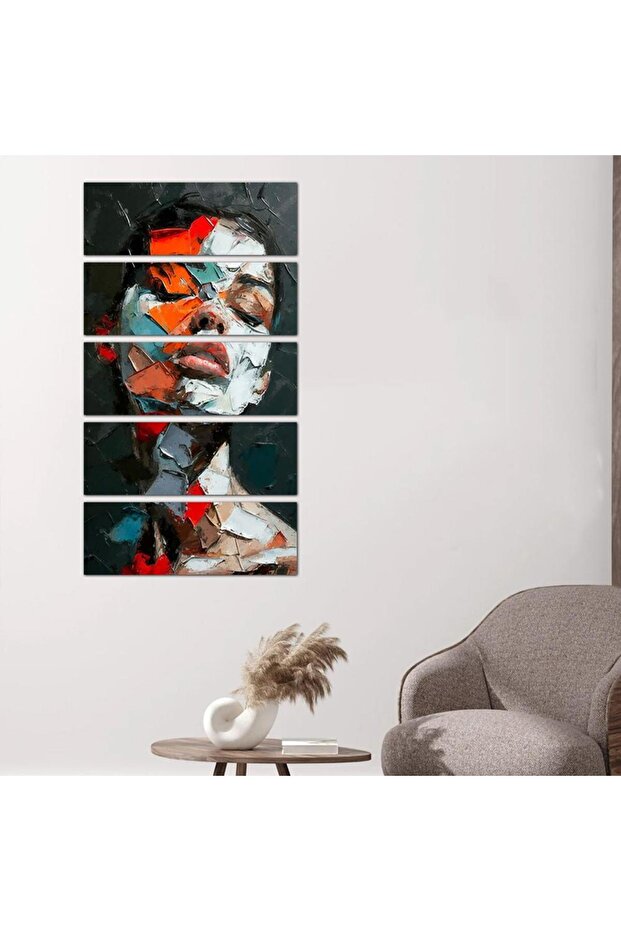 لوحه جداريه رسمة إمرأّه - ٢٤١٦٠ - مقسمه خمسة قطع متساويه