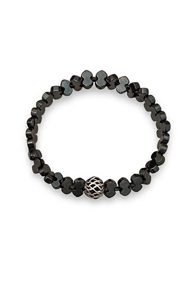 Elastic Natural Onyx Stone Women's Bracelet Ey33