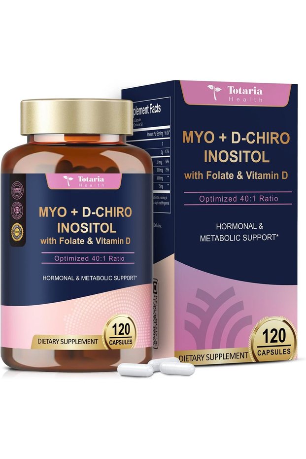 Inositol Supplement for Women with Vitamin D3, Folate, 40:1 Ratio Myo-Inositol 3000mg & D-Ch