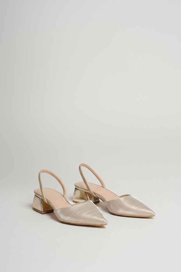 Lumière Simli Lastikli Siyah Elegant Flag Topuk Abiye Ayakkabı - 8