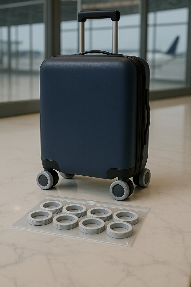 واقي عجلات حقيبة السفر الرمادية - 2