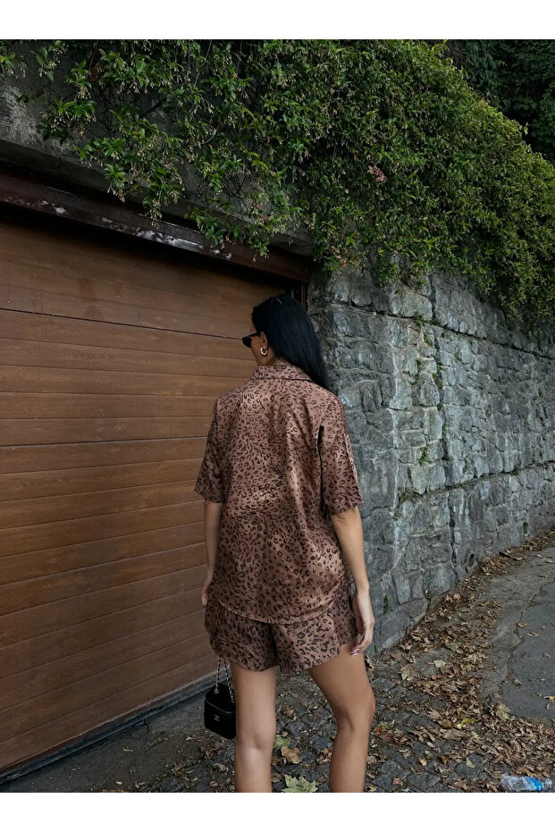 Kısa Kol Gömlek Ve Şort Alt-üst Takım Aerobin Keten - 4