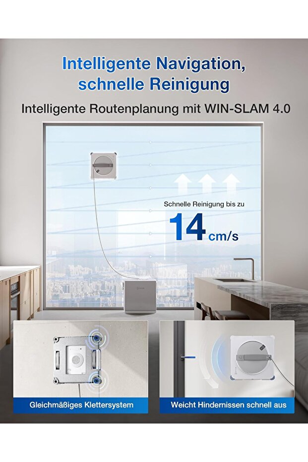 WINBOT W2S Omni Akıllı Cam Temizleme Robotu | TruEdge™ Teknolojisi,, Üçlü Su Püskürtme - 3