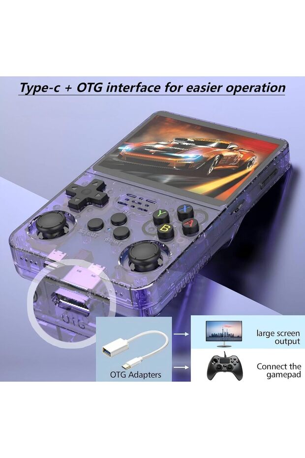 R36s retro Handheld Gaming Console with 64G Cards, Portable Retro Game Consoles Linux Gaming System - 4