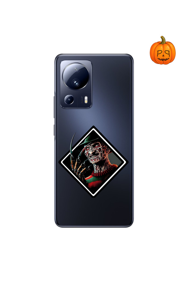 Dali Design Xiaomi Mi 13 Compatible Transparent Case with Horror 2 Design