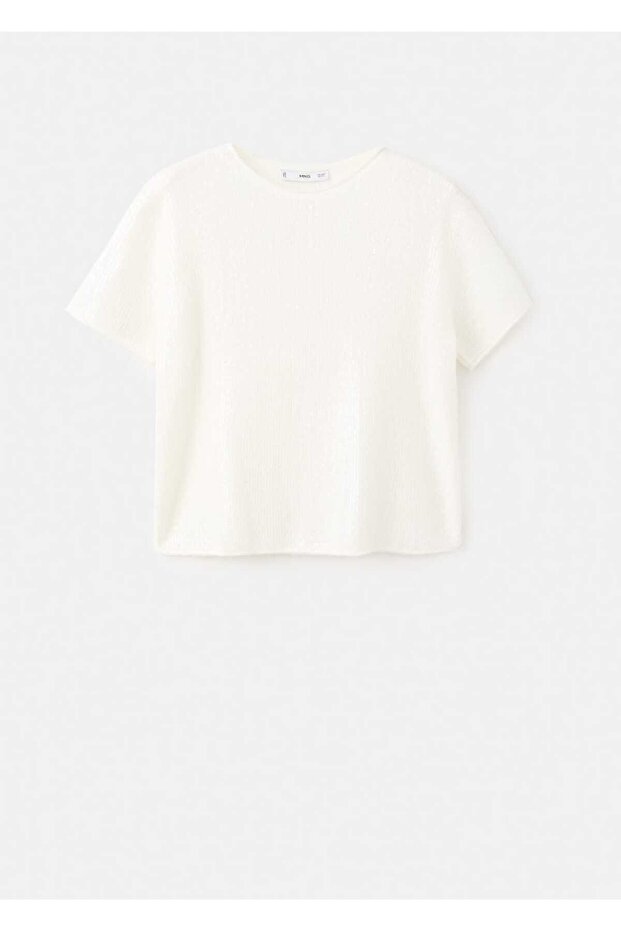 Kurzärmeliger Pullover mit Pailletten - 3