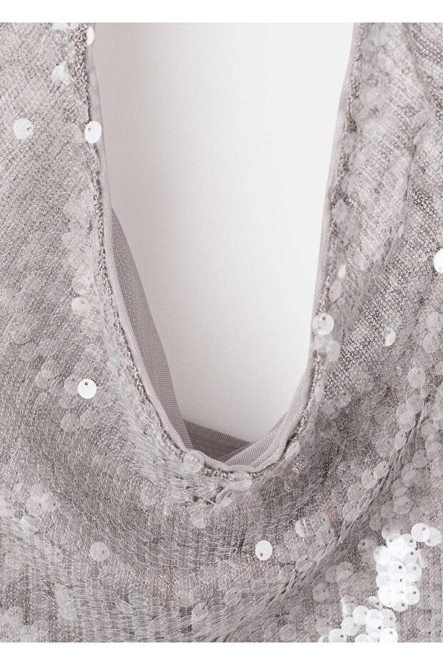 Drapeli yaka payetli top - 6