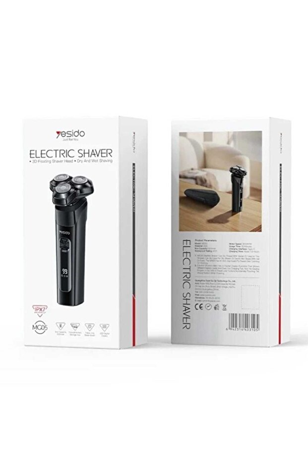 3D Floating Shaving Head Electric Shaver for Wet and Dry Use with LED Digital Display - 8