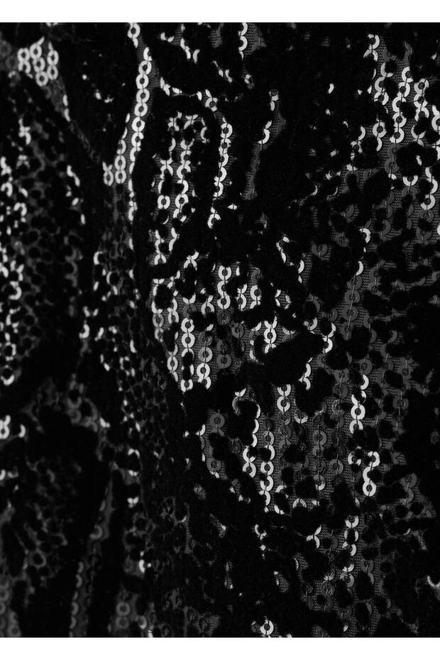 Düz paça payetli pantolon - 5