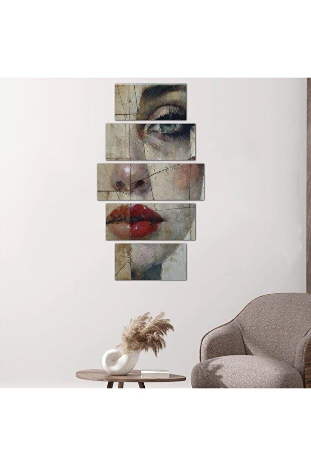 لوحه جداريه رسمة إمرأّه - ٢٤١٦٥ - مقسمه خمسة قطع متدرجه - 1