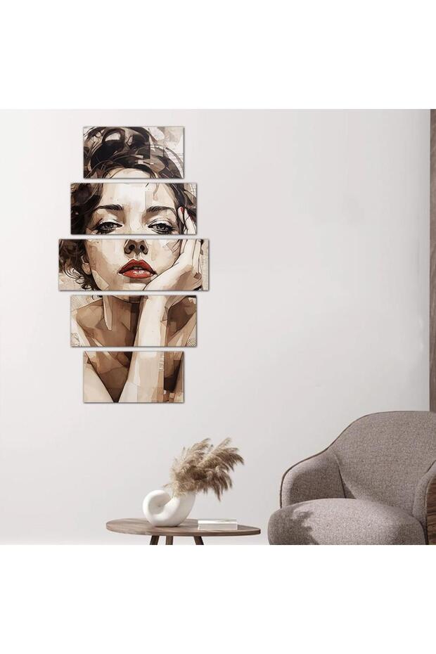 لوحه جداريه رسمة إمرأّه - ٢٤١٥٩ - مقسمه خمسة قطع متدرجه - 1