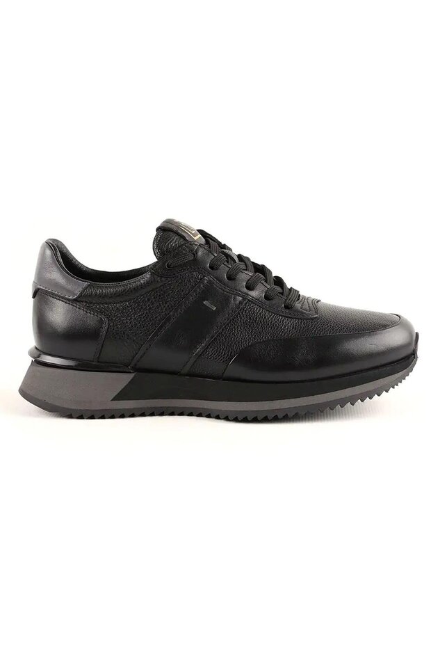 L4843 Leather Men's Casual Shoes - Black Leather