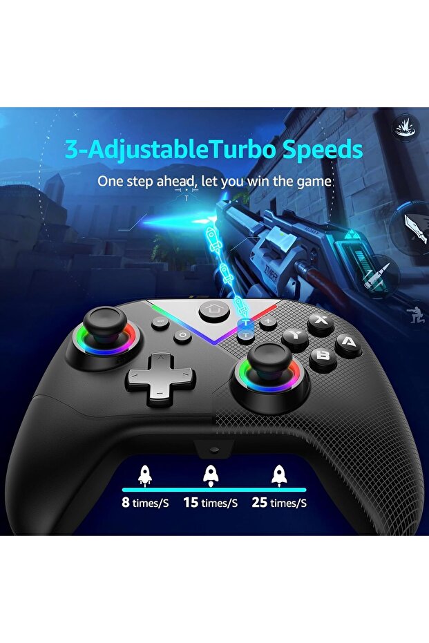 Azonee Wireless Switch Controller for Nitendo Switch/PC/Steam/Android/IOS, Switch Pro Controller Sup - 4