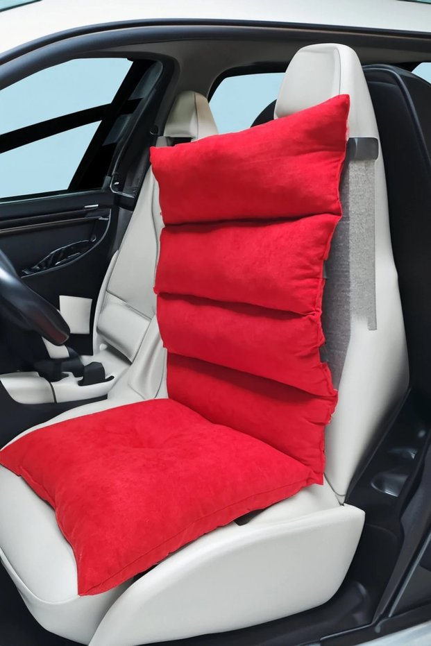 Orthopedic Sitting and Backrest Cushion – Red | Washable, Comfortable and Ergonomic Design