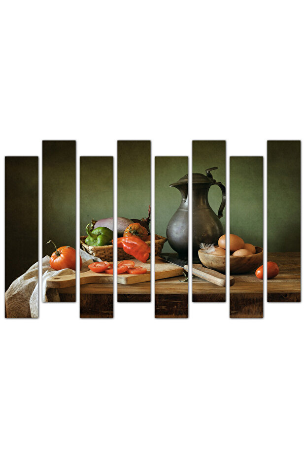 لوحه جداريه - خضروات و بيض - e109 - مقسمه ثمانية قطع - 1