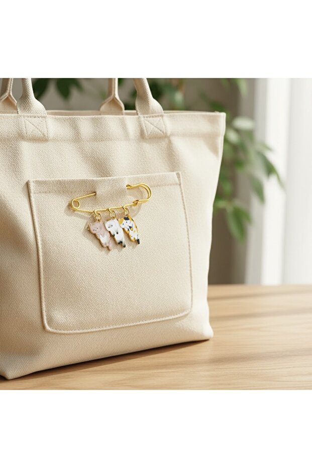 Kişiselleştirilebilir Sevimli Kedi Broş Yaka İğnesi - 4