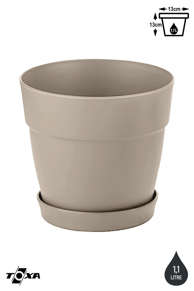 4 Adet 1 Litre Mono Saksı Tabaklı Drenaj Delikli Plastik Çiçek Saksısı - 2