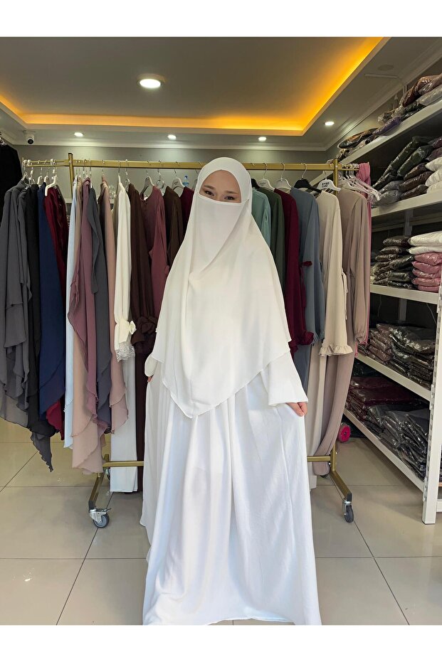 Tesettür Ayrobin Elbise ve Sufle Takım - 4