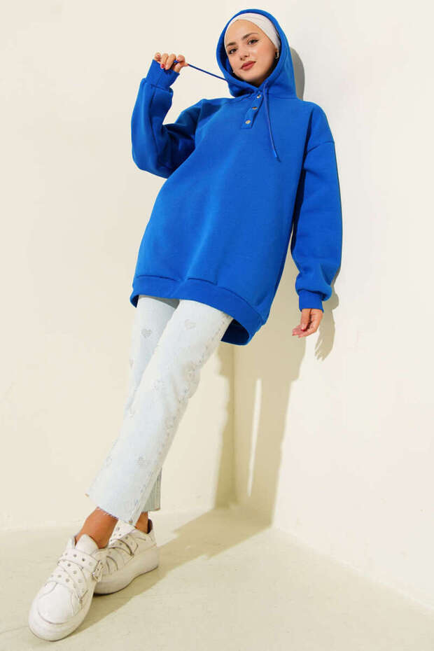 Three Thread Half Snap Sweatshirt - 1