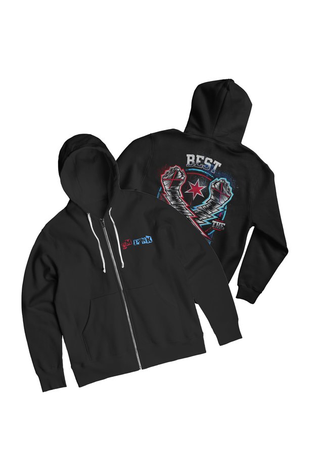 Cm Punk Best in the World Printed Hooded Zippered Sweatshirt