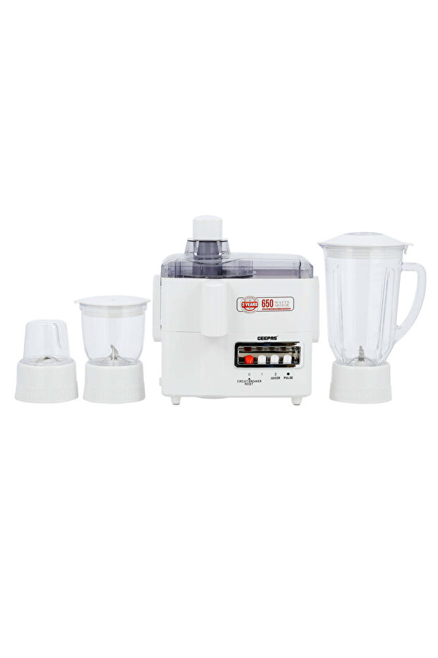 650 W 4-in-1 Food Processor- GSB 6147| Transparent Plastic Jar with Stainless Steel Blades |