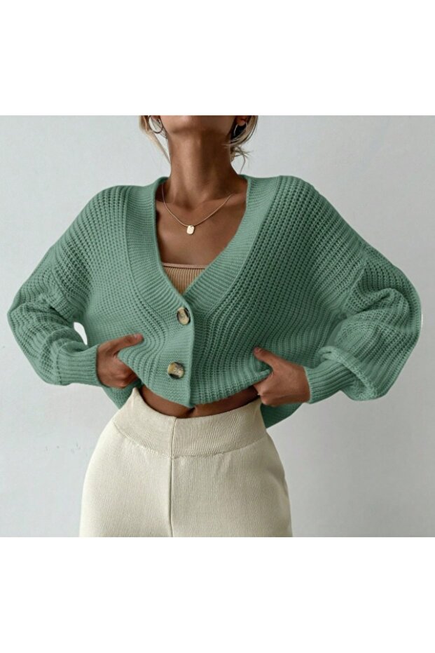 crop triko hırka - 1