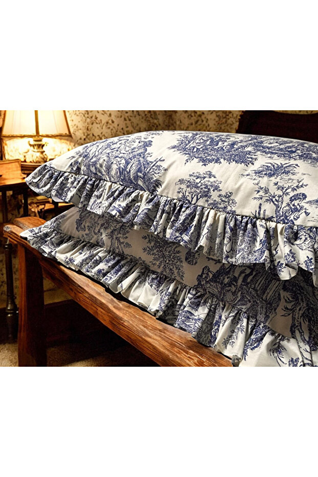 Ruffled Pillowcase Single French Country Style 2-Pack 50 x 70 cm