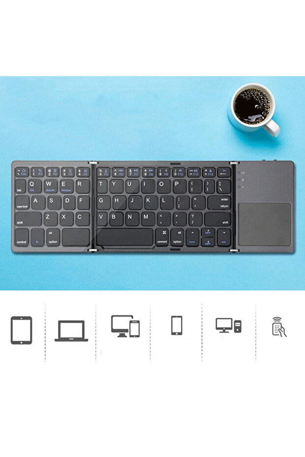 Bluetooth Universal Foldable Keyboard - Black - 5