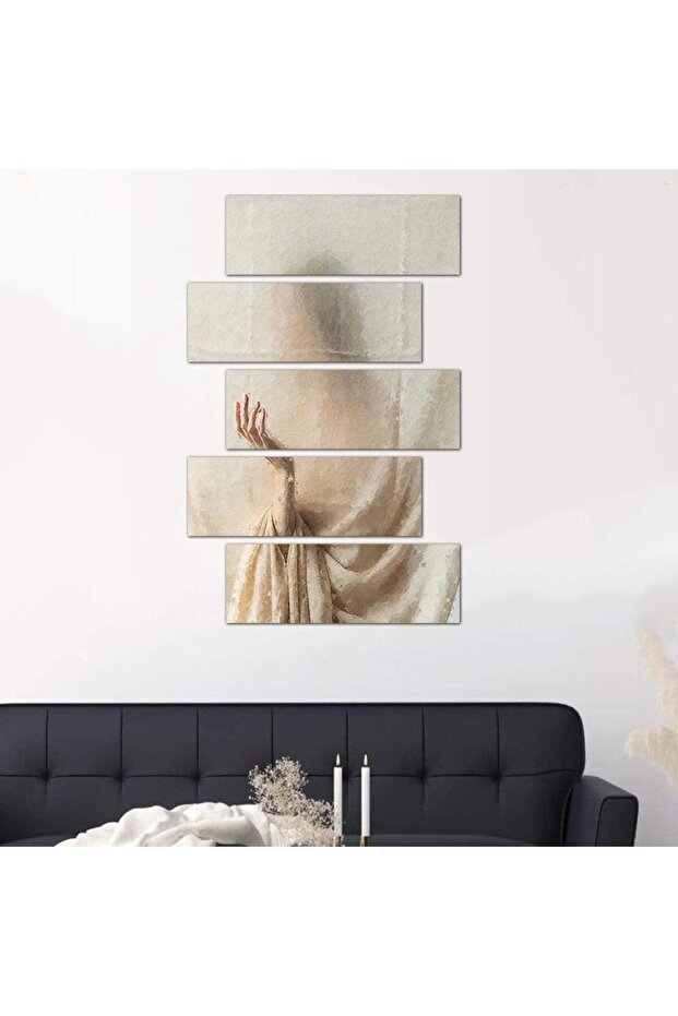 لوحه جداريه مودرن رسمة امرأه - ٢٤٥٢٢ - مقسمه خمسة قطع متدرجه - 2