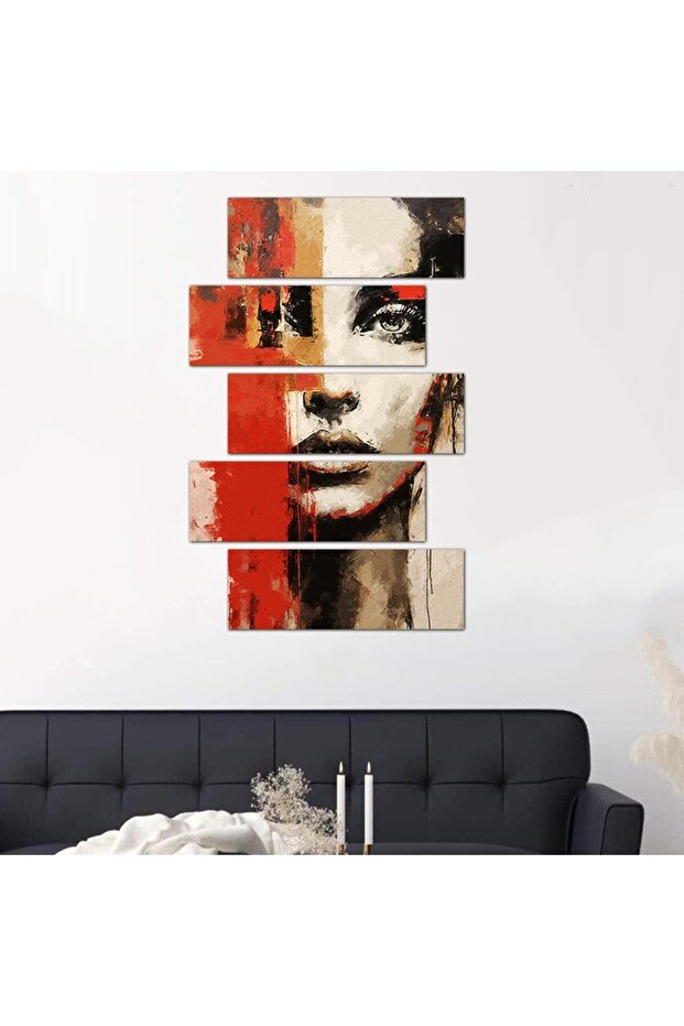 لوحه جداريه مودرن رسمة فنية - ٢٤٥٢٠ - مقسمه خمسة قطع متدرجه - 2