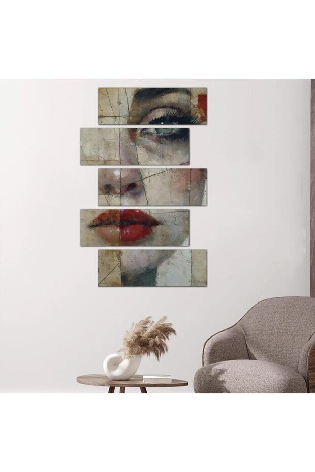 لوحه جداريه رسمة إمرأّه - ٢٤١٦٥ - مقسمه خمسة قطع متدرجه - 2
