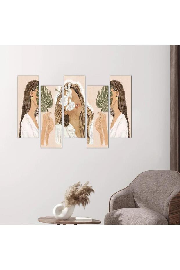 لوحه جداريه رسمة ثلاثة فتيات - ٢٤٥٤٥ - مقسمه خمسة قطع متدرجه - 2