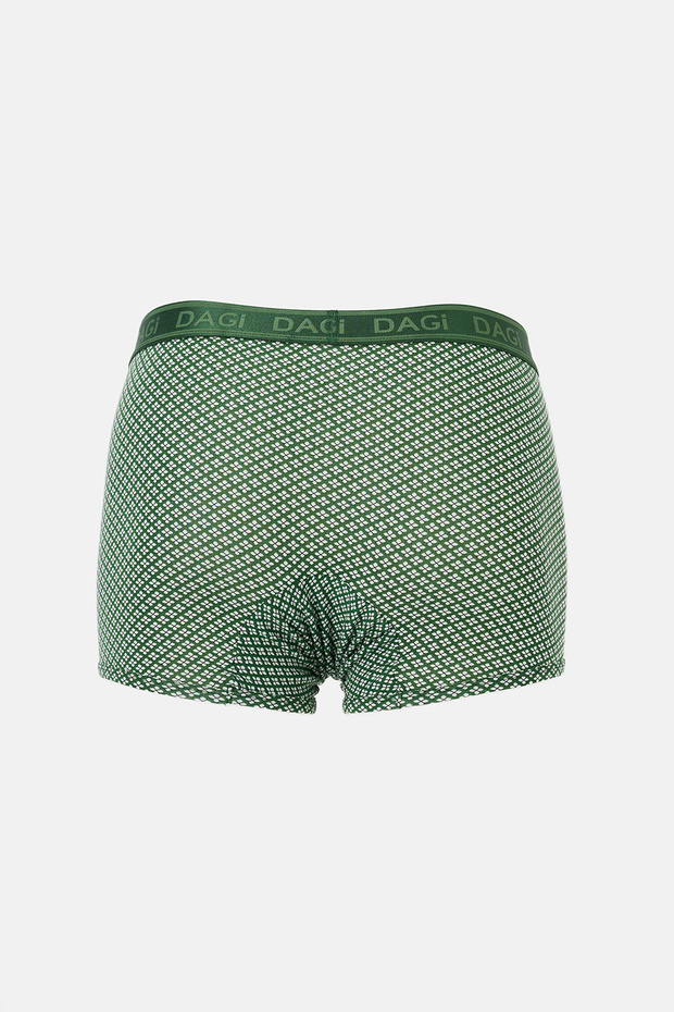 Yeşil 3'lü Desenli Micro Modal Boxer - 4