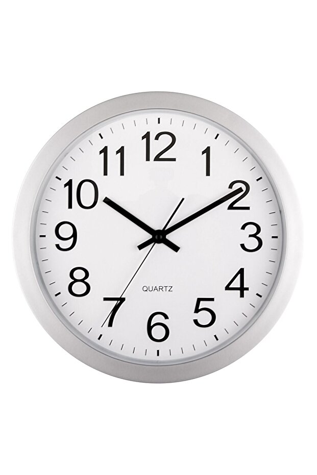 Silver White Wall Clock Ø30cm - 1