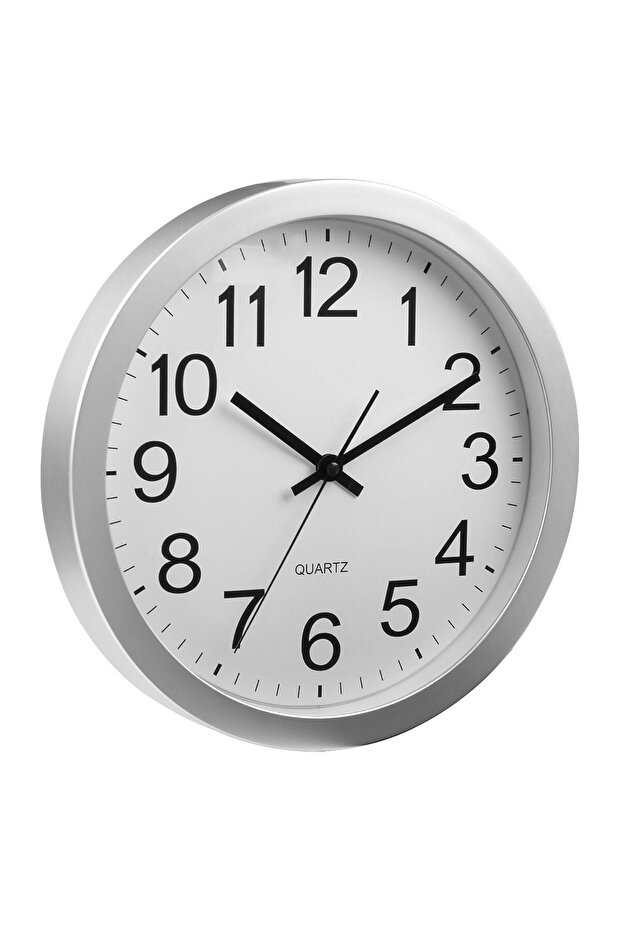 Silver White Wall Clock Ø30cm - 2