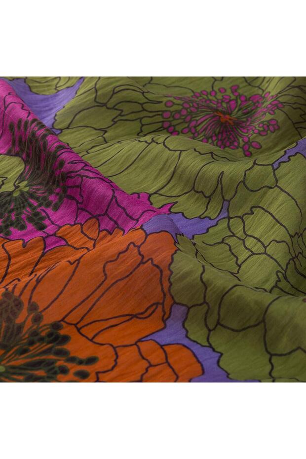 شال تينسوفت منقوش - نمط سلة الأورتندكا - رائحة الصنوبر الأرجواني - 3