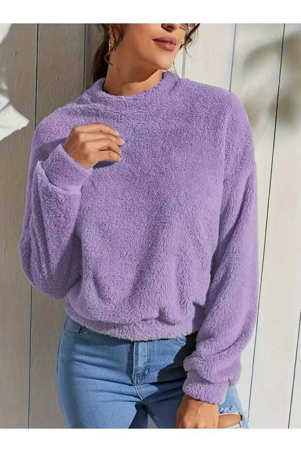 Women's Clothing for Autumn and Winter, Crew Neck Plush, Comfortable Long Sleeves, Sweatshirt